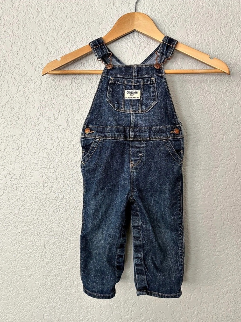 OshKosh B'gosh Denim Shimmer Classic Overalls Denim Overalls Blue Baby 18M